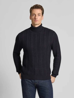 Sweter z dzianiny z wzorem warkocza Jack & Jones Premium