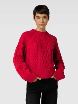 Sweter z dzianiny z wzorem warkocza Jake*s Collection