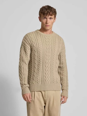 Sweter z dzianiny z wzorem warkocza JAKE*S STUDIO MEN