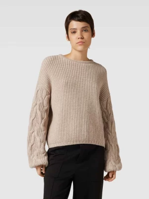 Sweter z dzianiny z wzorem warkocza LANIUS
