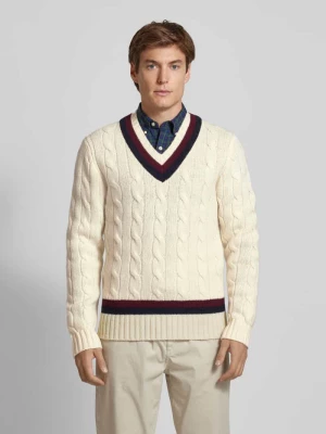 Sweter z dzianiny z wzorem warkocza Polo Ralph Lauren