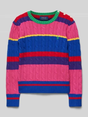 Sweter z dzianiny z wzorem warkocza Polo Ralph Lauren Kids