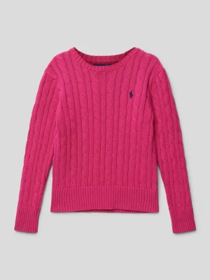 Sweter z dzianiny z wzorem warkocza Polo Ralph Lauren Teens