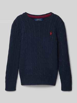 Sweter z dzianiny z wzorem warkocza RALPH LAUREN TEENS