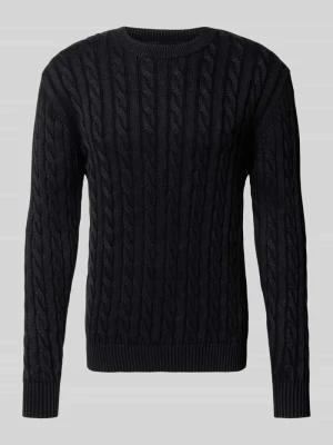 Sweter z dzianiny z wzorem warkocza Replay