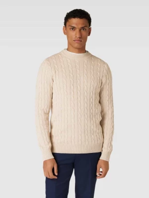 Sweter z dzianiny z wzorem warkocza Selected Homme