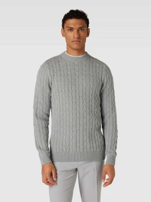 Sweter z dzianiny z wzorem warkocza Selected Homme
