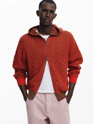 Sweter z dzianiny z zamkiem błyskawicznym Desigual