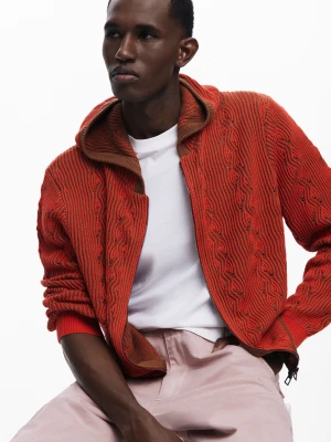 Sweter z dzianiny z zamkiem błyskawicznym Desigual