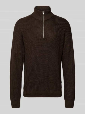 Sweter z dzianiny z zamkiem błyskawicznym model ‘KAITO’ jack & jones
