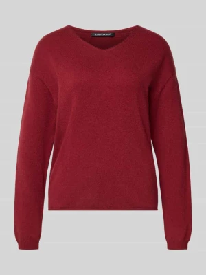 Sweter z dzianiny z zaokrąglonym dekoltem w serek LUISA CERANO