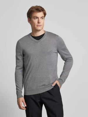 Sweter z dzianiny z żywej wełny model ‘Baram’ Boss
