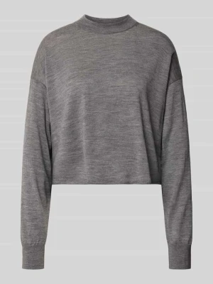Sweter z dzianiny z żywej wełny model 'MALESE' Drykorn Ciemnoszary