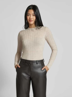 Sweter z dzianiny z żywej wełny z fakturowanym wzorem model ‘KACY’ Ivy Oak