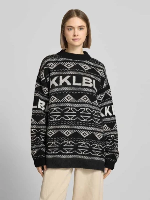 Sweter z dzianiny żakardowy z okrągłym dekoltem Karo Kauer