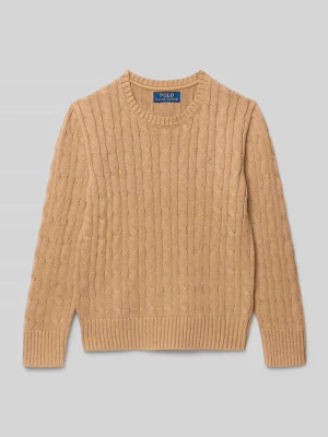 Sweter z dzianiny ze ściegiem warkoczowym i okrągłym dekoltem Polo Ralph Lauren Teens