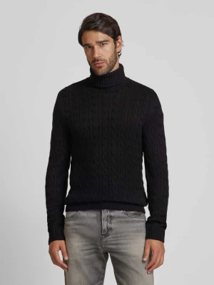 Sweter z dzianiny ze ściegiem warkoczowym model ‘BLUCRASH’ Jack & Jones Premium