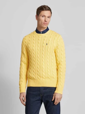 Sweter z dzianiny ze ściegiem warkoczowym model ‘DRIVER’ Polo Ralph Lauren