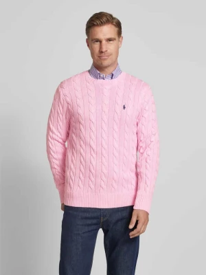 Sweter z dzianiny ze ściegiem warkoczowym model ‘DRIVER’ Polo Ralph Lauren