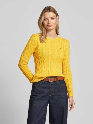 Sweter z dzianiny ze ściegiem warkoczowym model ‘JULIANNA’ Polo Ralph Lauren