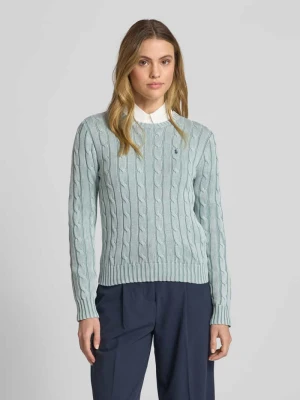 Sweter z dzianiny ze ściegiem warkoczowym model ‘JULIANNA’ Polo Ralph Lauren