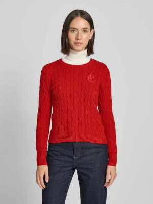 Sweter z dzianiny ze ściegiem warkoczowym model ‘MONTIVA’ Lauren Ralph Lauren