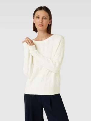 Sweter z dzianiny ze ściegiem warkoczowym model ‘POP UP’ comma