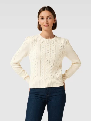 Sweter z dzianiny ze ściegiem warkoczowym model ‘RACHANA’ Lauren Ralph Lauren