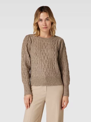 Sweter z dzianiny ze ściegiem warkoczowym model ‘SOLANGE’ Vila