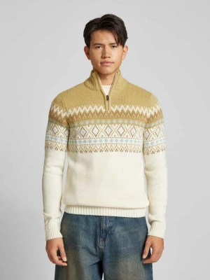 Sweter z dzianiny ze stójką Blend