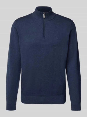 Sweter z dzianiny ze stójką Bugatti