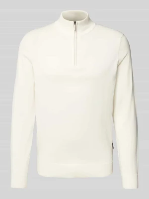Sweter z dzianiny ze stójką Bugatti