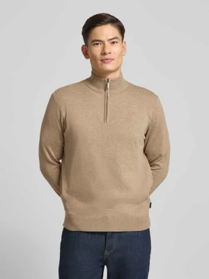 Sweter z dzianiny ze stójką Bugatti