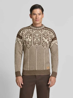 Sweter z dzianiny ze stójką Dale of Norway Beżowy melanż
