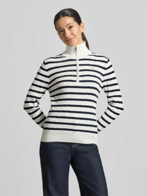 Sweter z dzianiny ze stójką i zamkiem błyskawicznym Gant