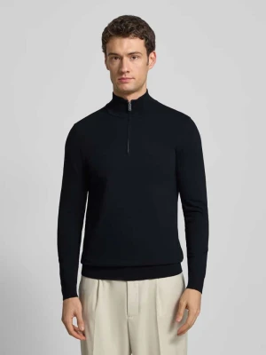 Sweter o kroju slim fit dzianiny z dodatkiem jedwabiu i zamkiem błyskawicznym Profuomo