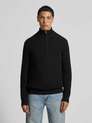 Sweter z dzianiny ze stójką i zamkiem błyskawicznym Replay