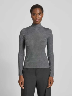 Sweter z dzianiny ze stójką Liu Jo Antracytowy