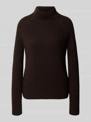 Sweter z dzianiny ze stójką model 'ARWEN' Drykorn Ciemnobrązowy