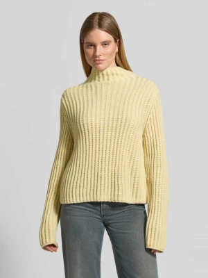 Sweter z dzianiny ze stójką model 'ARWIE' Drykorn Jasnożółty
