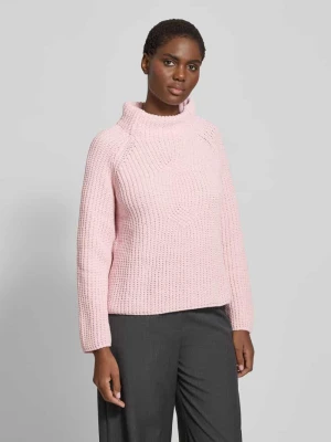 Sweter z dzianiny ze stójką model ‘Basic Chenille’ monari
