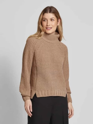 Sweter z dzianiny ze stójką model ‘Chenille’ monari