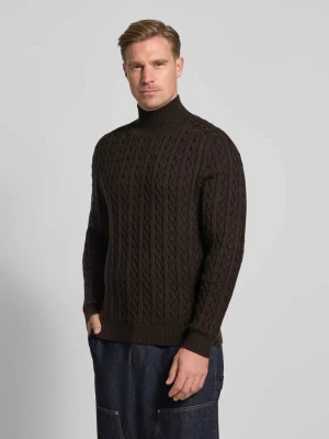 Sweter z dzianiny ze stójką model ‘EDDARD’ drykorn