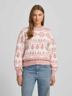 Sweter z dzianiny ze stójką model „FROSTINA” Vila Różowawy