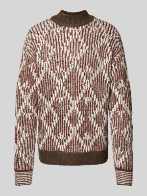 Sweter z dzianiny ze stójką model ‘Jacquard’ Scotch & Soda