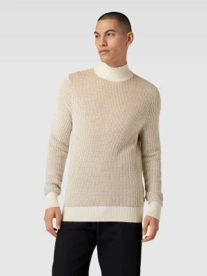 Sweter z dzianiny ze stójką model ‘Maurelio’ Boss