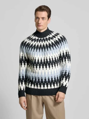 Sweter z dzianiny ze stójką model ‘PIREO’ drykorn