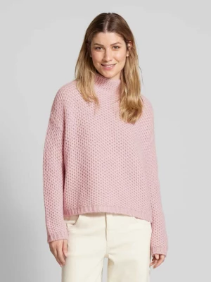 Sweter z dzianiny ze stójką model ‘Safineynny’ HUGO