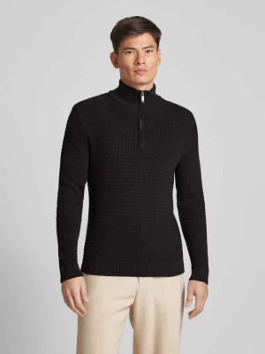 Sweter z dzianiny ze stójką model ‘THEO’ Selected Homme