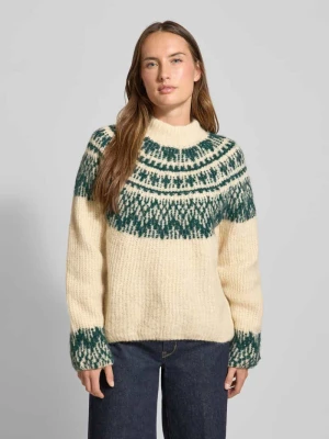 Sweter z dzianiny o luźnym kroju ze stójką model ‘YASLIRI’